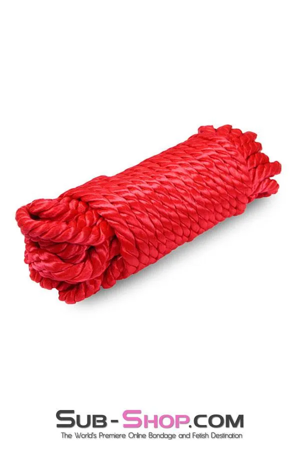 1141DL      Scarlet Seduction Thick Silken Twisted Red Bondage Rope, 32 Ft. - MEGA Deal