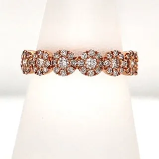 14K Rose Gold 0.62ct Diamond Anniversary Women's Wedding Band