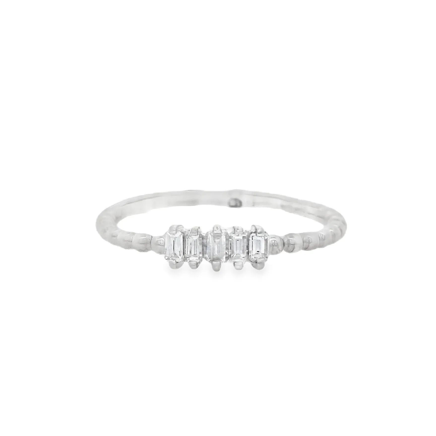 14K White 0.15ct Diamond Stackable Women's Wedding Band