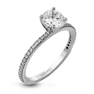 18KW Diamond Engagement Semi-Mount Ring w/ 0.14 ctw, Size 6.5