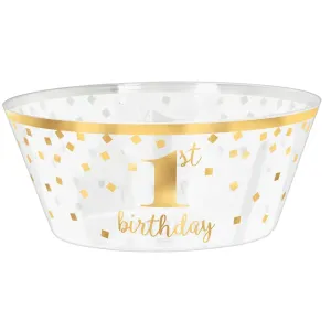 1st Birthday Hot-Stamped Large Plastic Serving Bowl