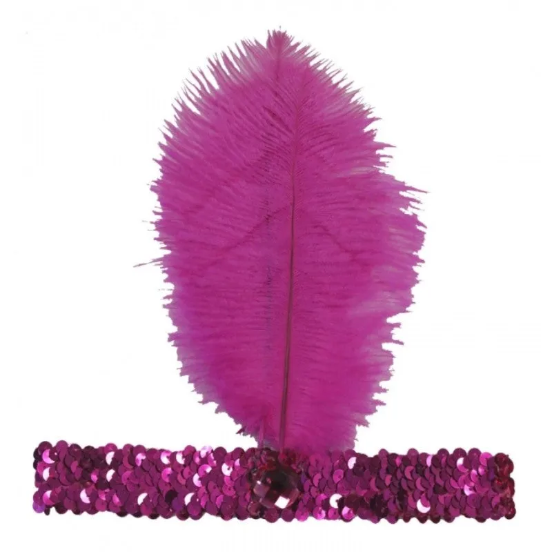 20's Flapper Sequined Headband - Pink