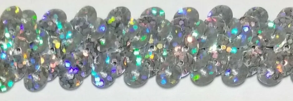 3/4" 2-ROW STRETCH SEQUINS TRIMMING- Many Colors Available - 18 Yards