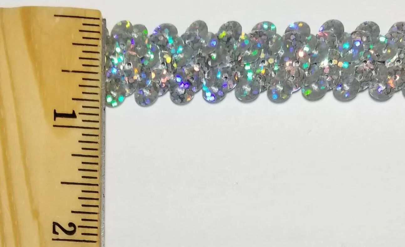 3/4" 2-ROW STRETCH SEQUINS TRIMMING- Many Colors Available - 18 Yards