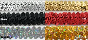 3/4" 2-ROW STRETCH SEQUINS TRIMMING- Many Colors Available - 18 Yards