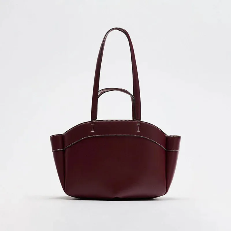 A&A Faux Leather Retro Tote Bag