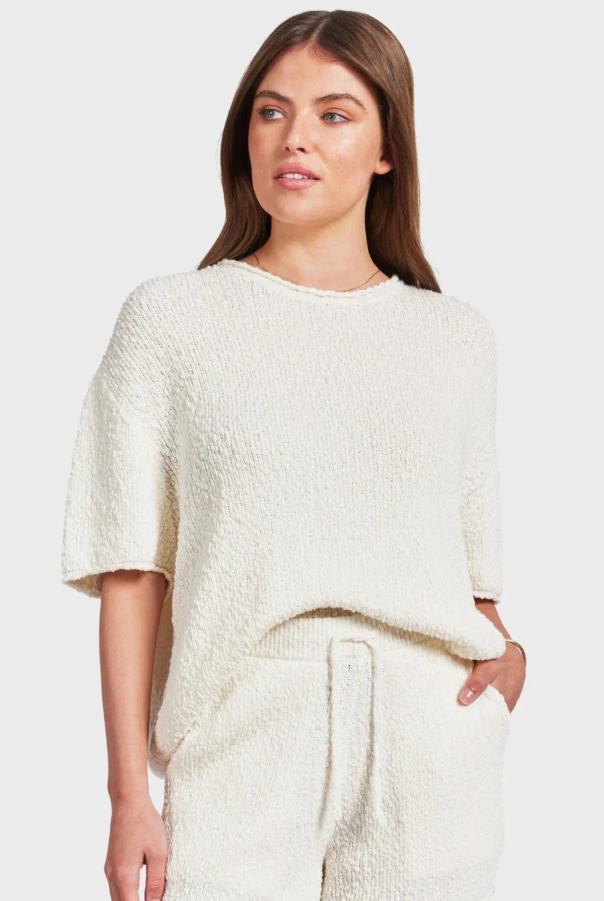 ACADEMY BRAND - Daisy Boucle Knit Tee - Off White