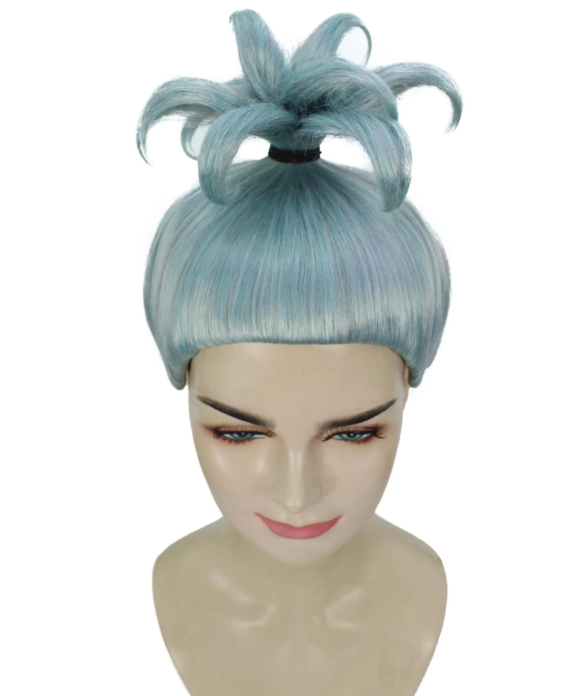 Adult Men's Anime Witch Grey Blue Cospaly Short Bun Wig | Perfect for Cosplay | Flame-retardant Synthetic Fiber