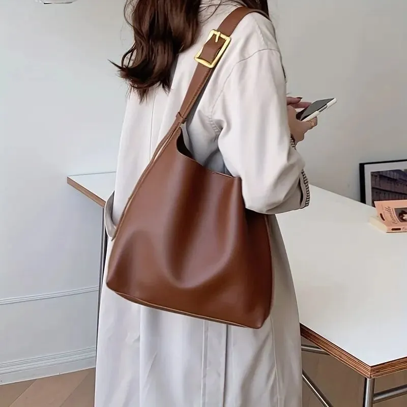 Amozae-All-Match Women Shoulder Bag Solid Fashion Handbag Crossbody Bag Women's Minimalist PU Leather Bag For Work