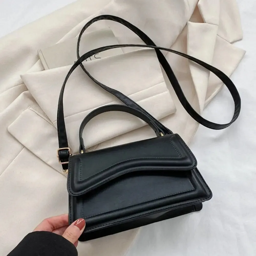 Amozae-New Fashion Sling Shoulder Bag Trend PU Leather Messenger Handbags Solid Color Leisure Stylish Crossbody Bags For Women Girls