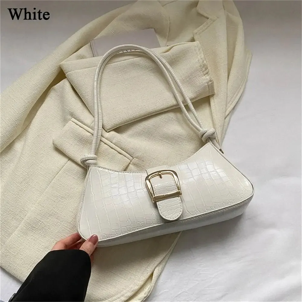 Amozae-Women Stylish PU Leather Sling Bag Solid Color Shoulder Bag Underarm Bag Fashionable Portable Large Capacity Handbag