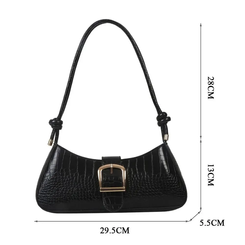 Amozae-Women Stylish PU Leather Sling Bag Solid Color Shoulder Bag Underarm Bag Fashionable Portable Large Capacity Handbag