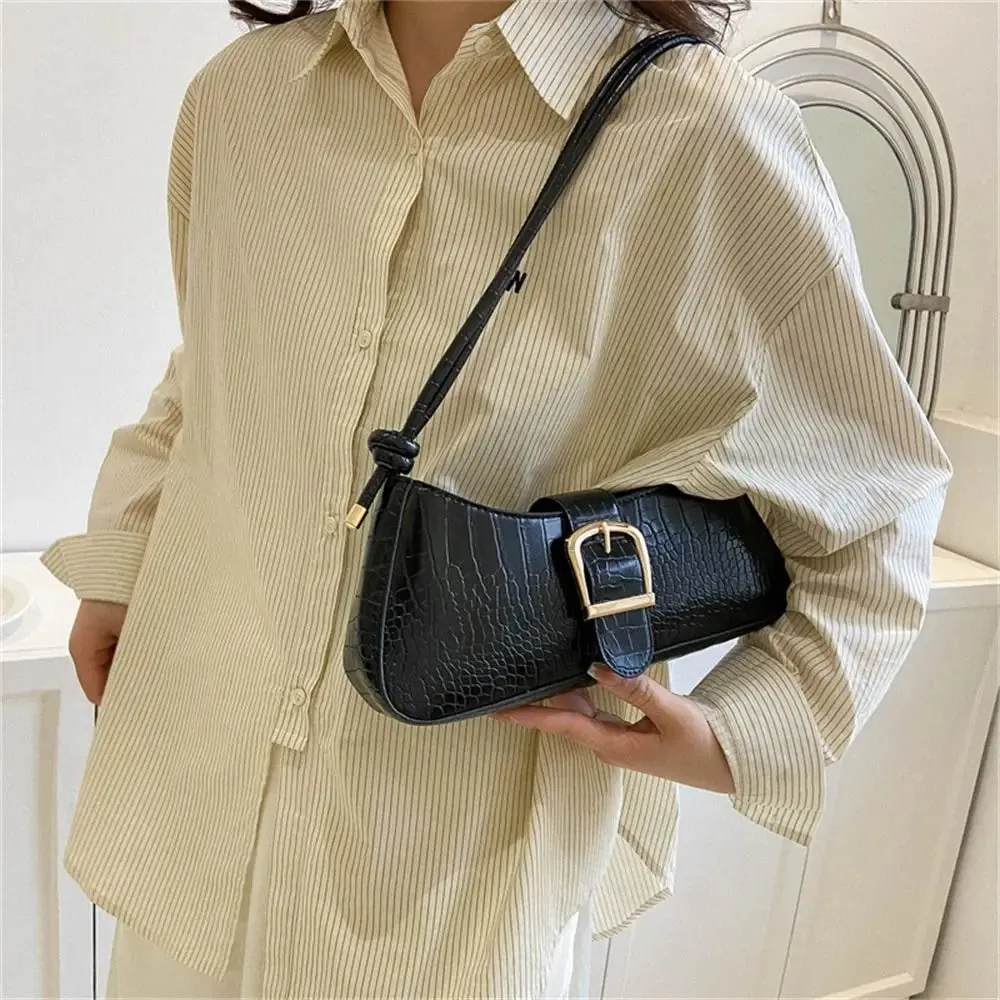 Amozae-Women Stylish PU Leather Sling Bag Solid Color Shoulder Bag Underarm Bag Fashionable Portable Large Capacity Handbag