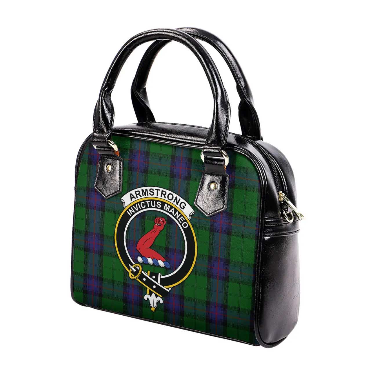 Armstrong Tartan Shoulder Handbags with Family Crest