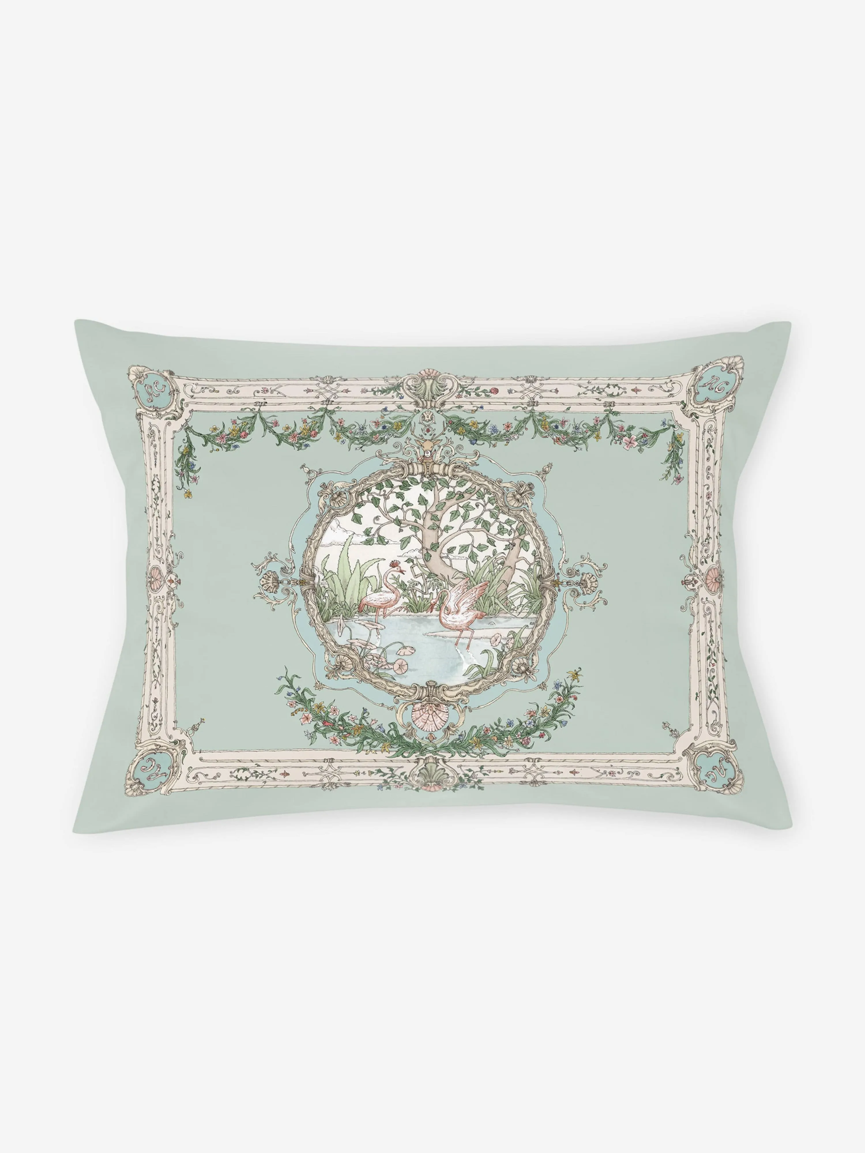 Atelier Choux Baby Tapestry Satin Pillow Cover in Green (40 cm x 30 cm)