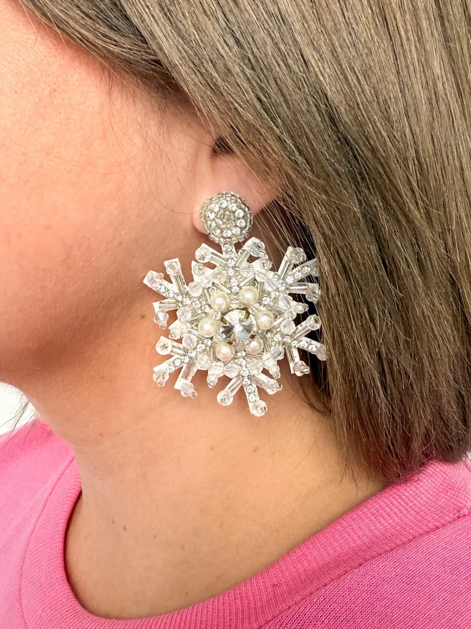 Beaded Snowflake Earrings