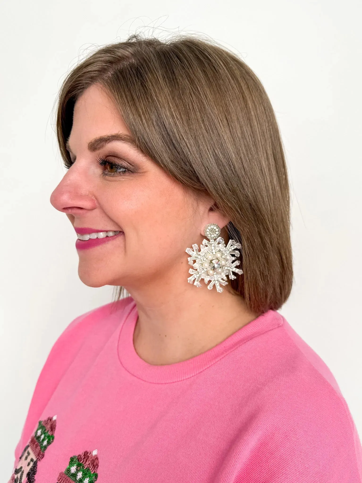 Beaded Snowflake Earrings