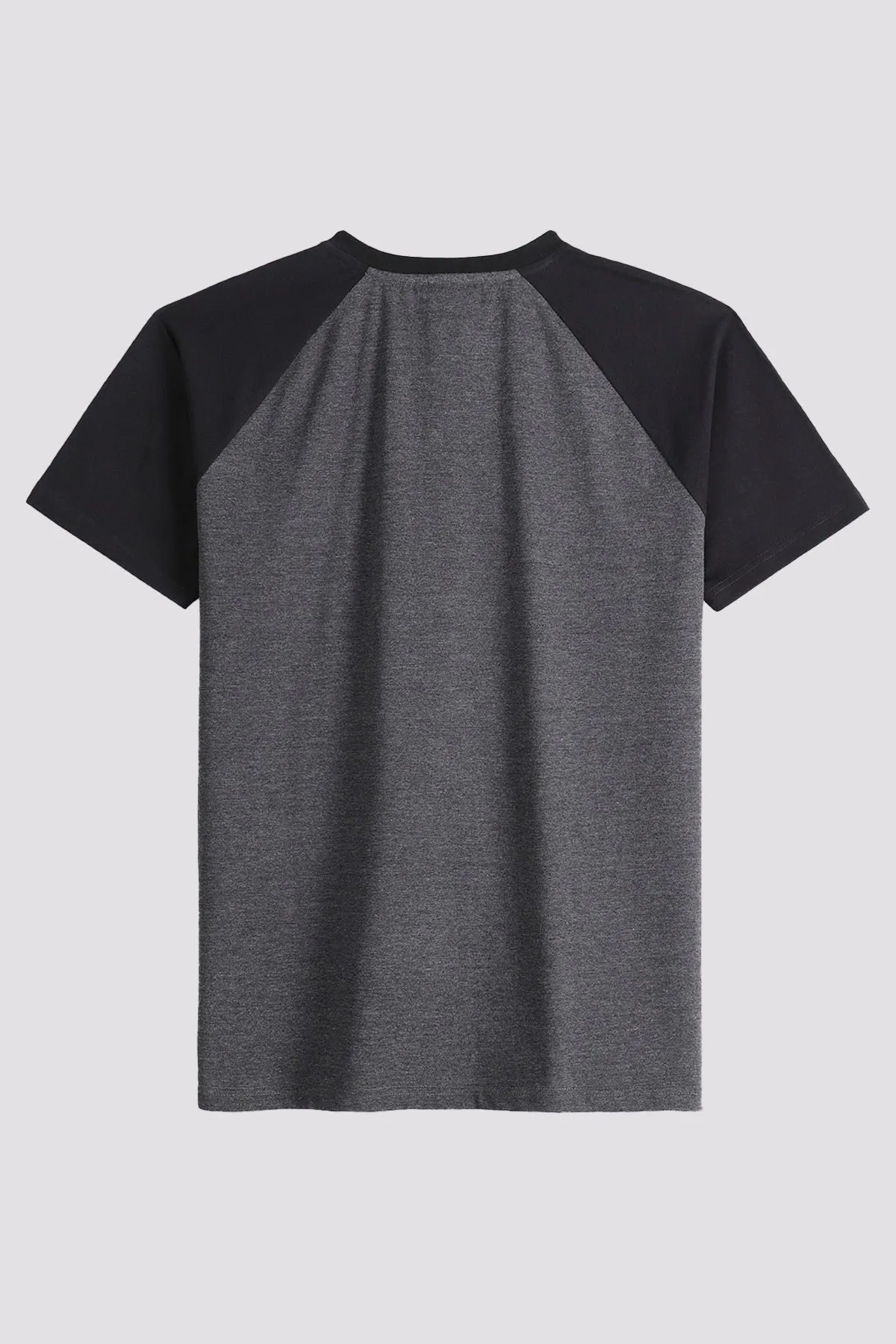 Black & Charcoal Raglan T-Shirt (Plus Size) - S24 - MT0359P