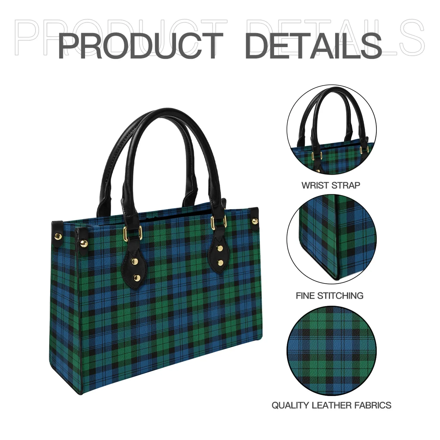 Black Watch Ancient Tartan Leather Bag