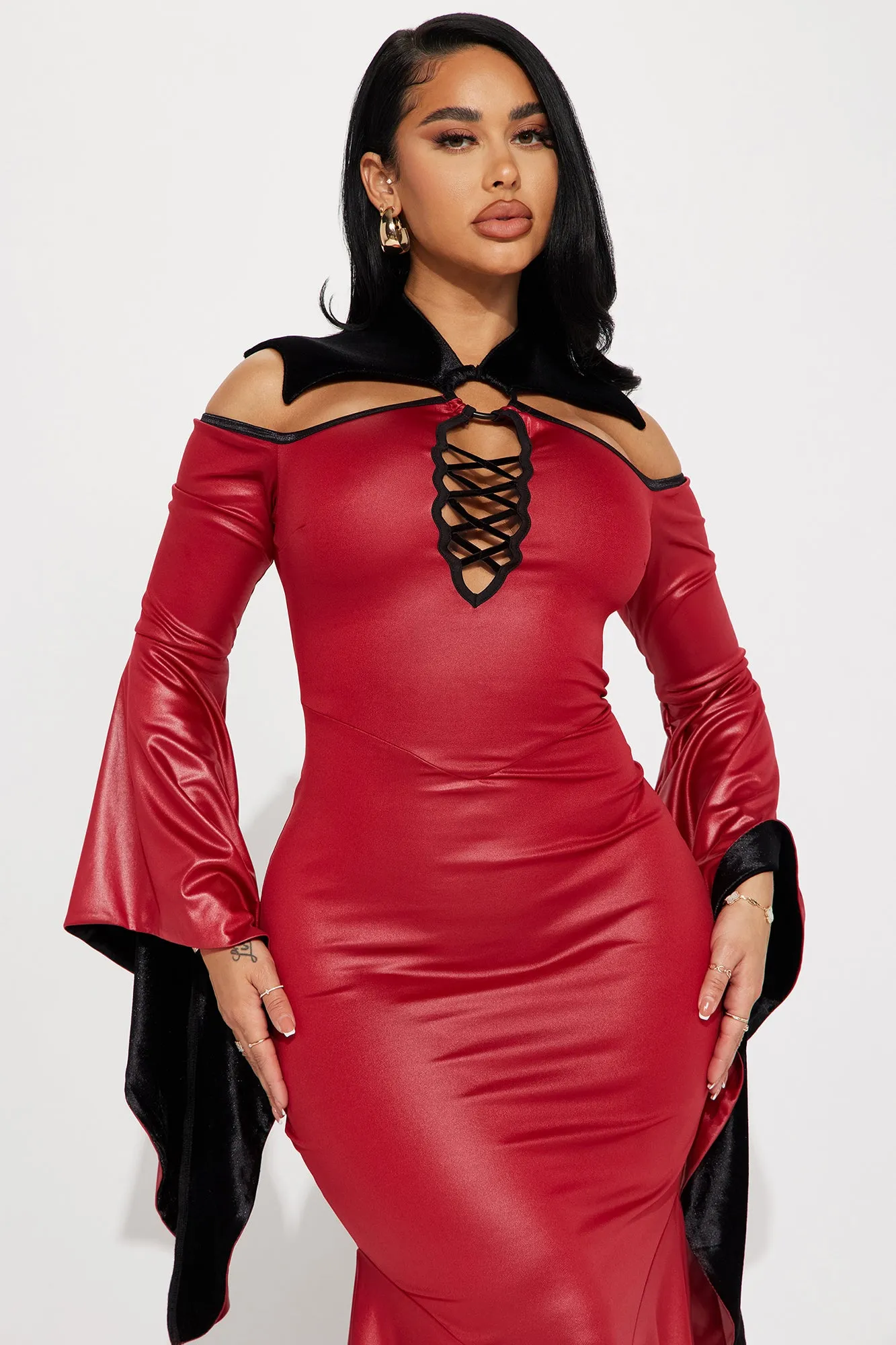 Blood Sucking Vixen 1 Piece Costume - Red/Black