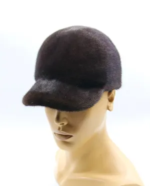 Brown Mink Baseball Cap