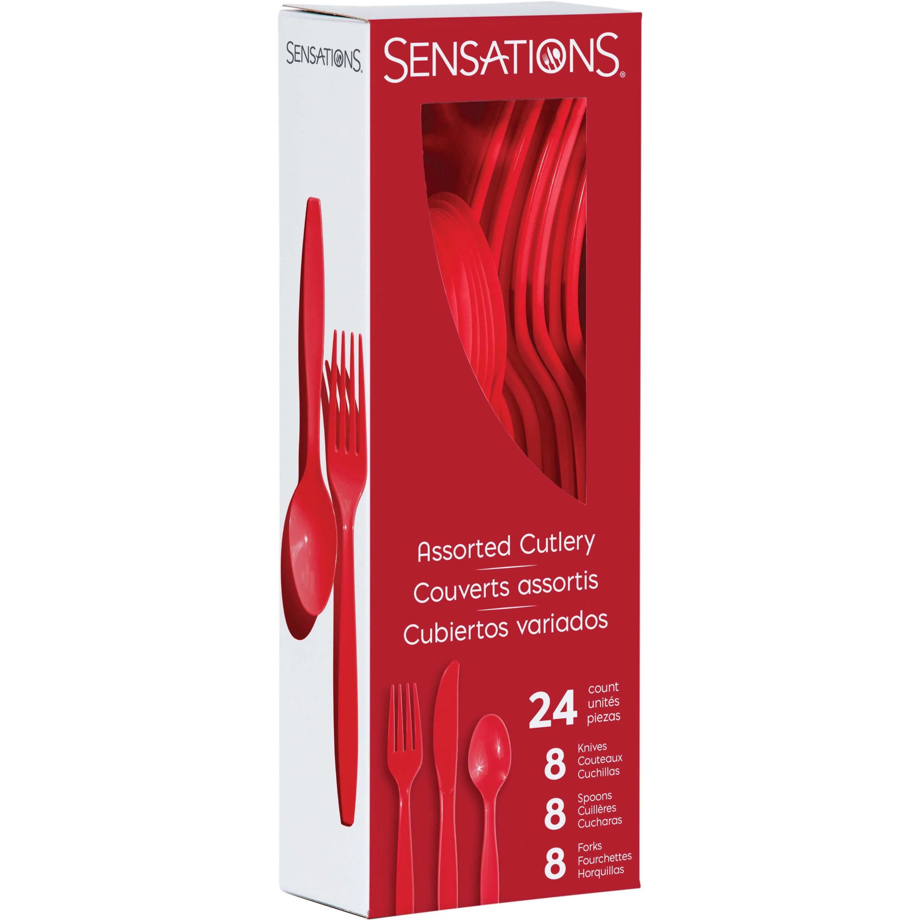 Bulk Classic Red Assorted Cutlery (288 per Case)