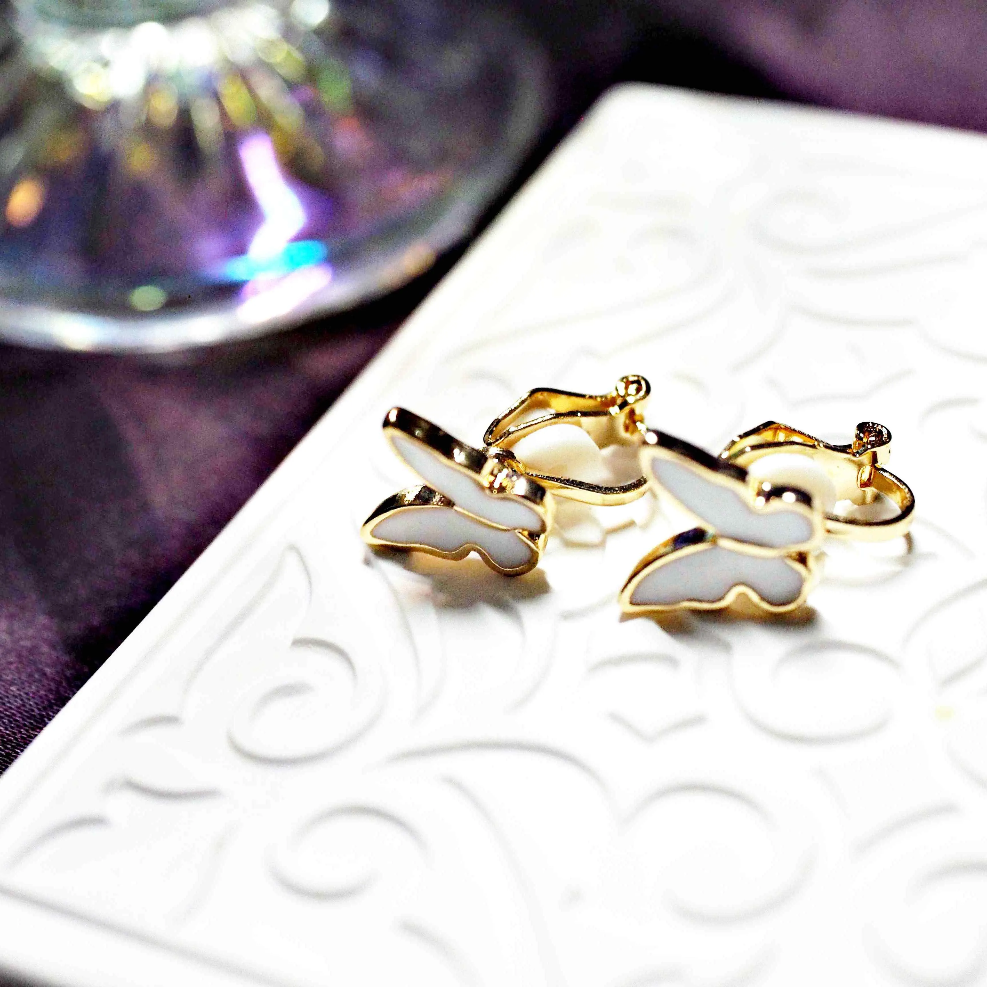 Butterfly Clip On Stud Earrings