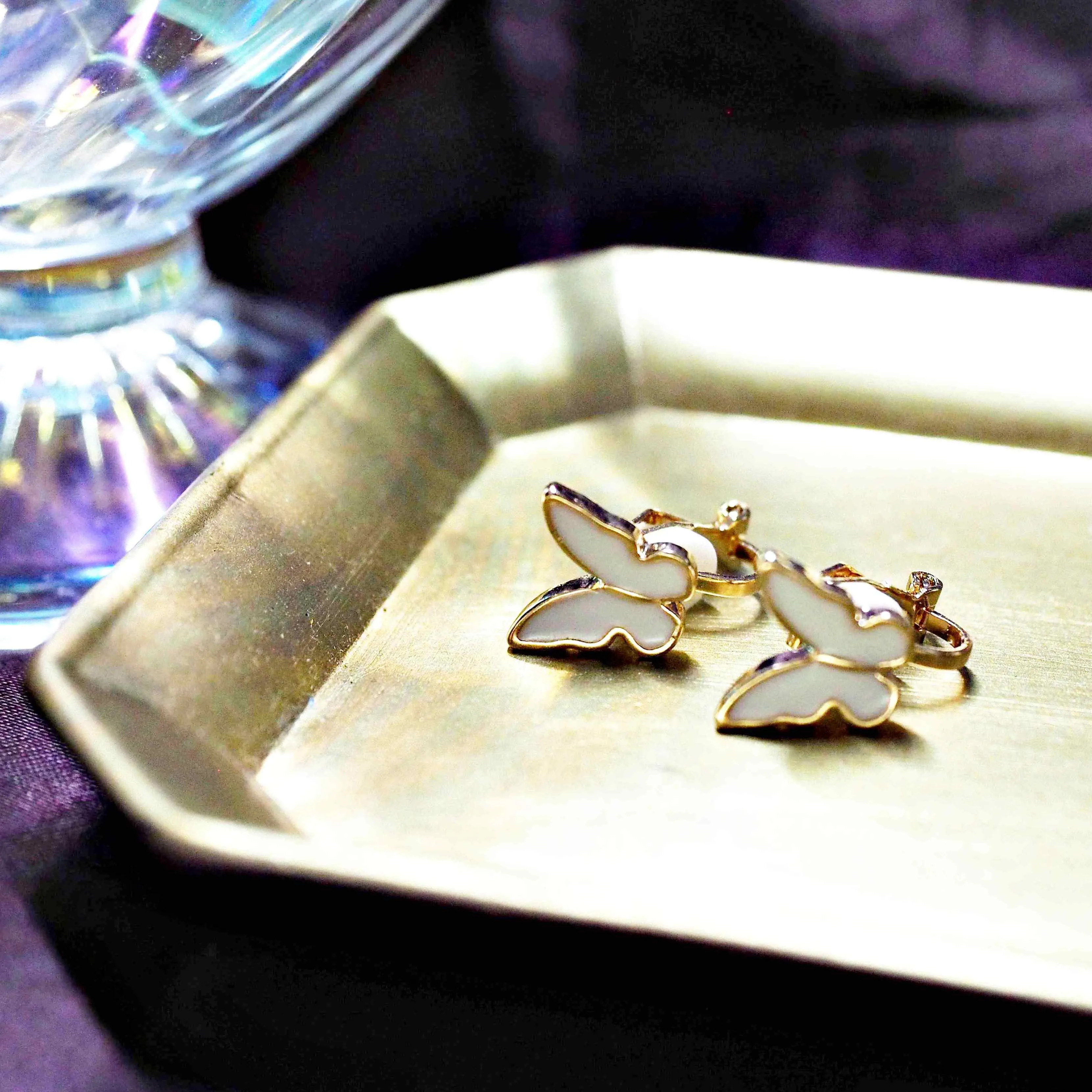 Butterfly Clip On Stud Earrings