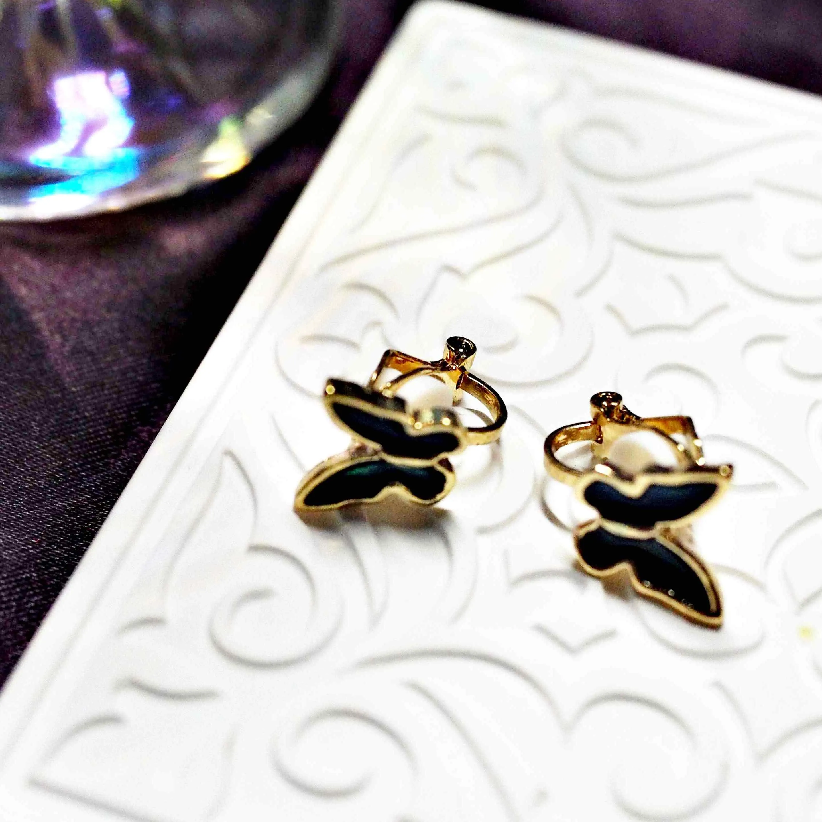 Butterfly Clip On Stud Earrings