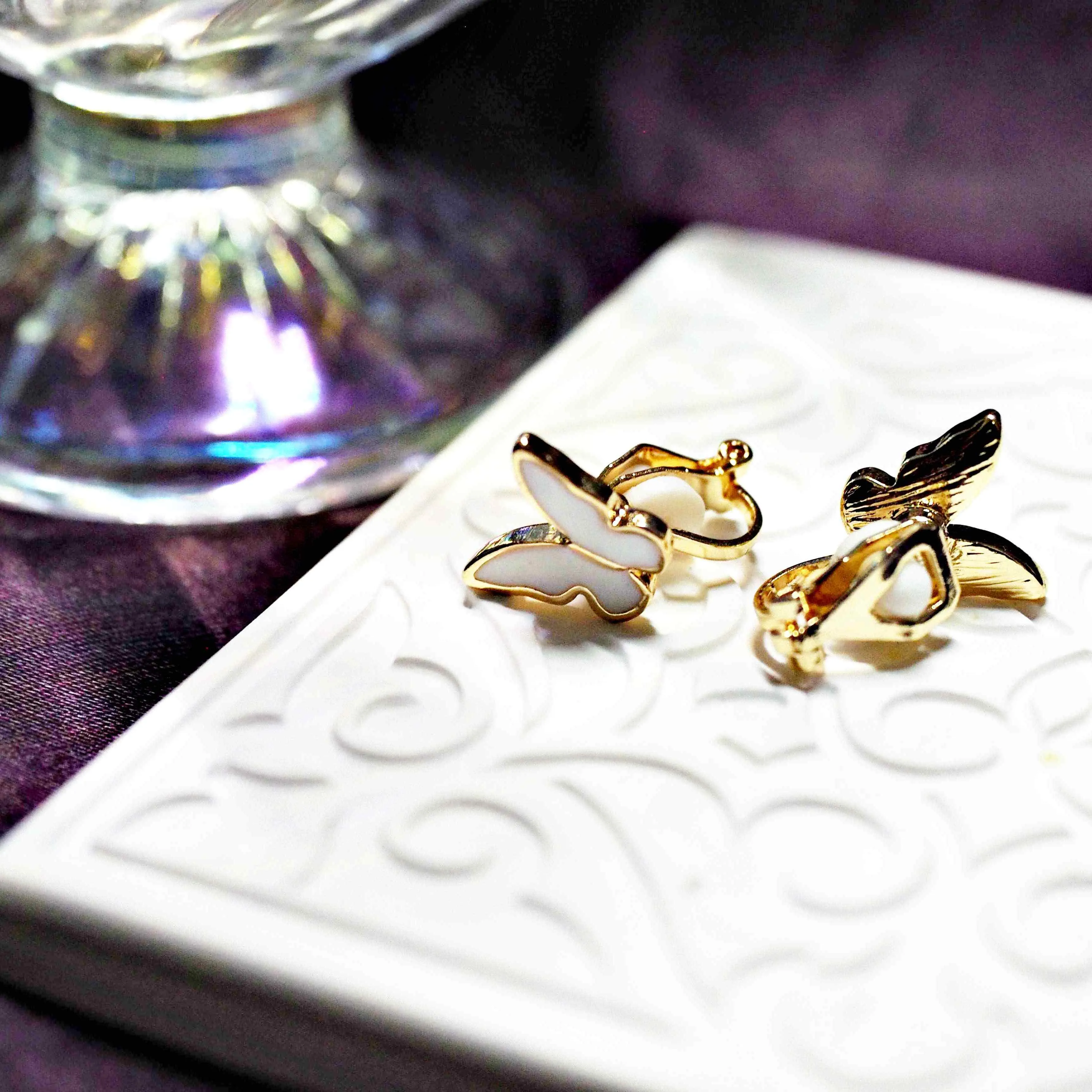 Butterfly Clip On Stud Earrings