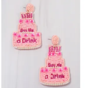 Buy Me a Drink Birthday Beaded Earring