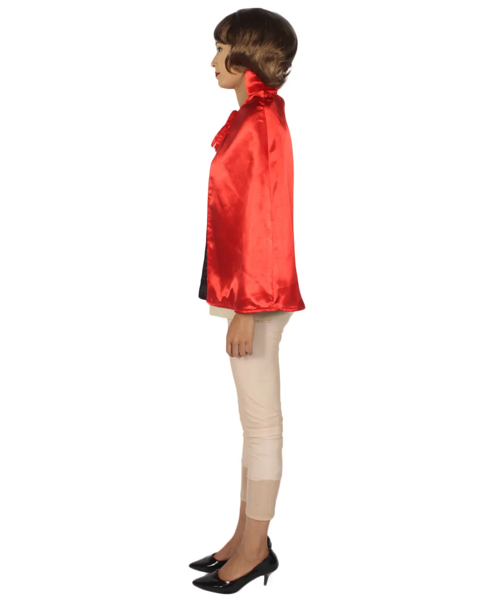 Child's King/Queen Reversible Vampire Cape Costume | Red & Black Cosplay