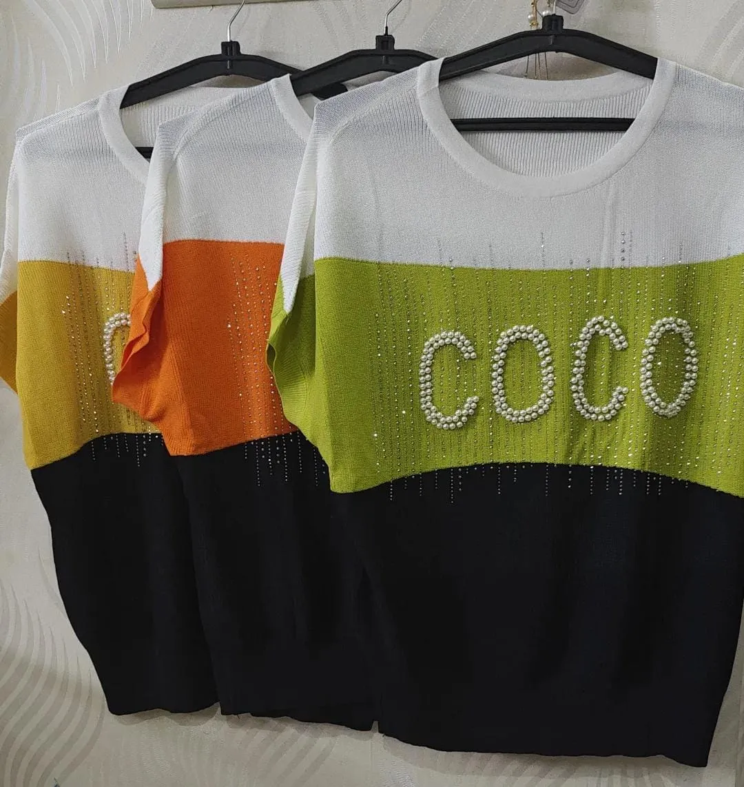 Coco summer knitted pearl top