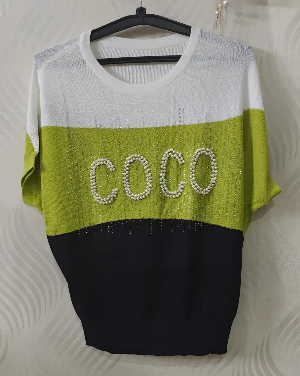 Coco summer knitted pearl top