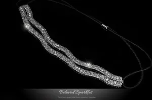 Conesa Crystal Two Rows Stretchable Headband | Rhinestone