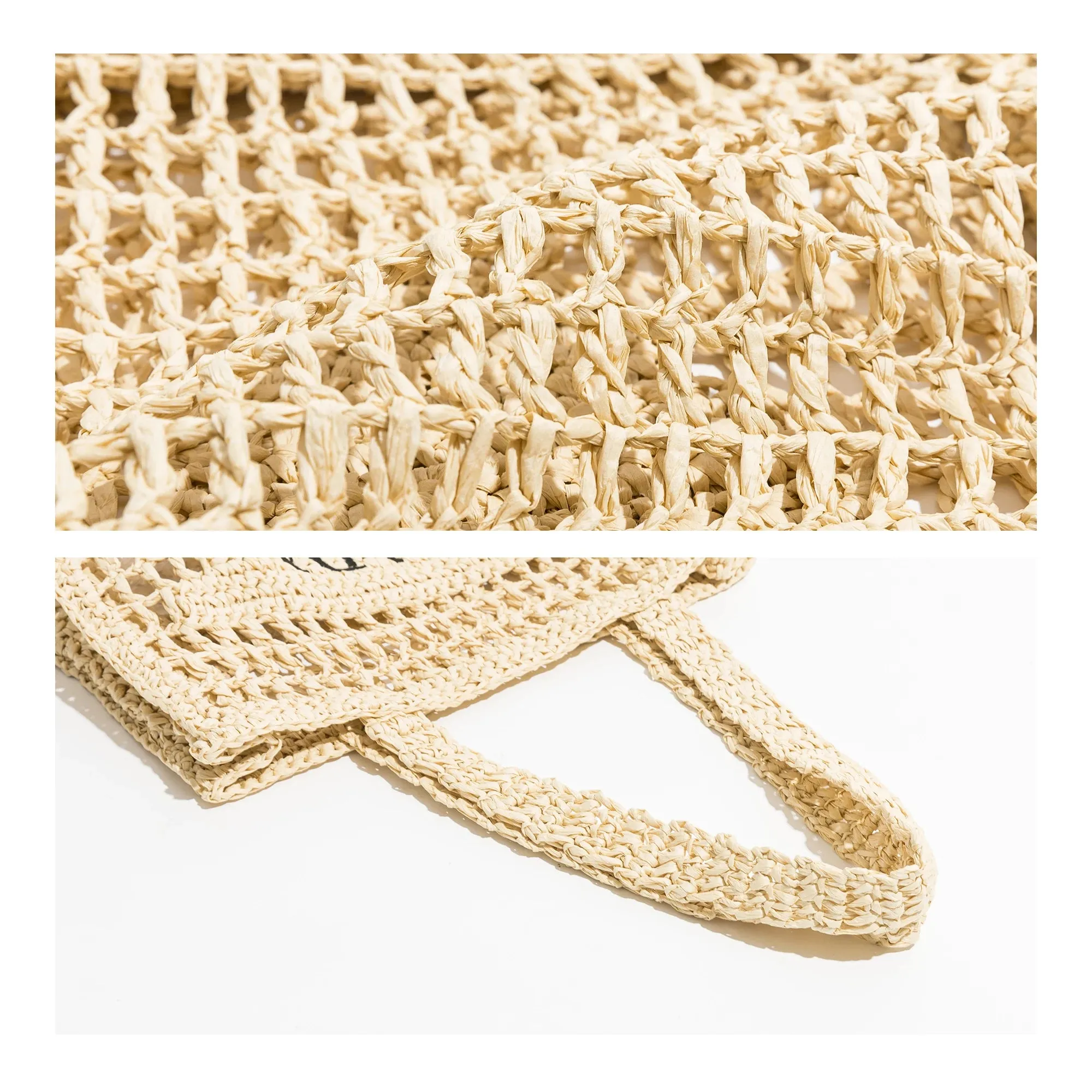 Crotchet Straw Shopping/Beach Bag