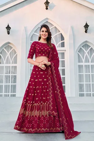 Deep Pink Bridesmaid Bollywood Style Wholesale Party Wear Lehenga Choli