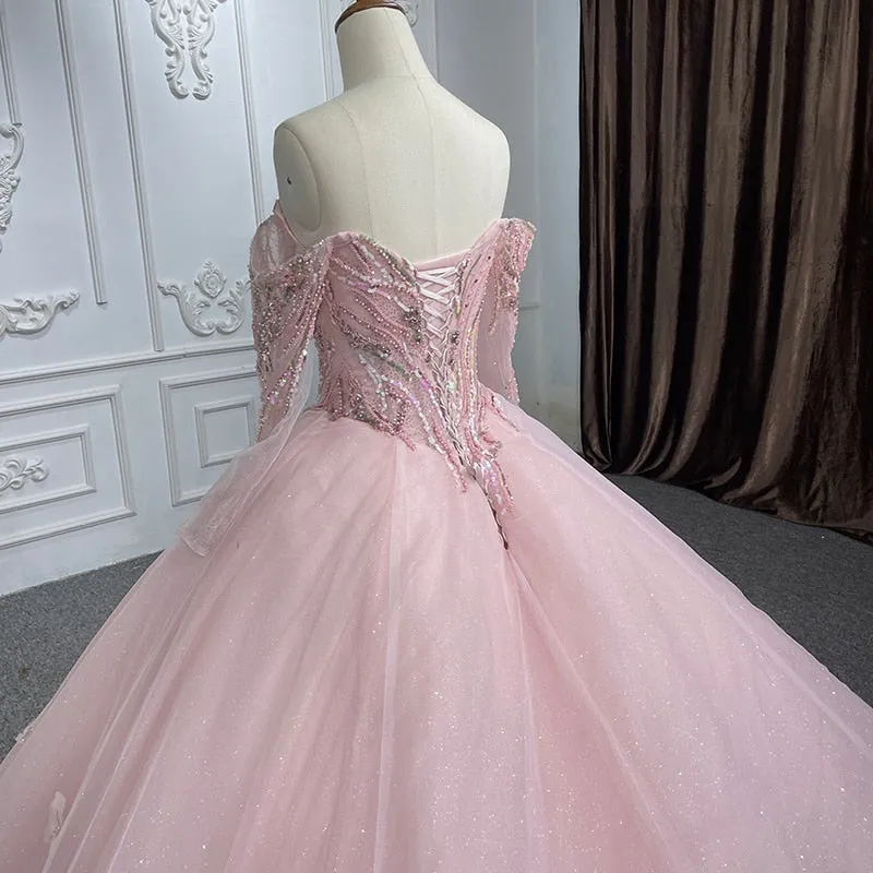 Elegant Quinceanera Pink Ball Gown Dress