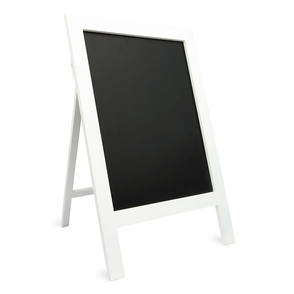 FRAMED RECTANGULAR CHALKBOARD EASEL SIGN - WHITE