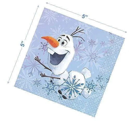 Frozen Party Supplies - Frozen II Metallic Paper Dessert Plates and Beverage Napkins (Serves 16)