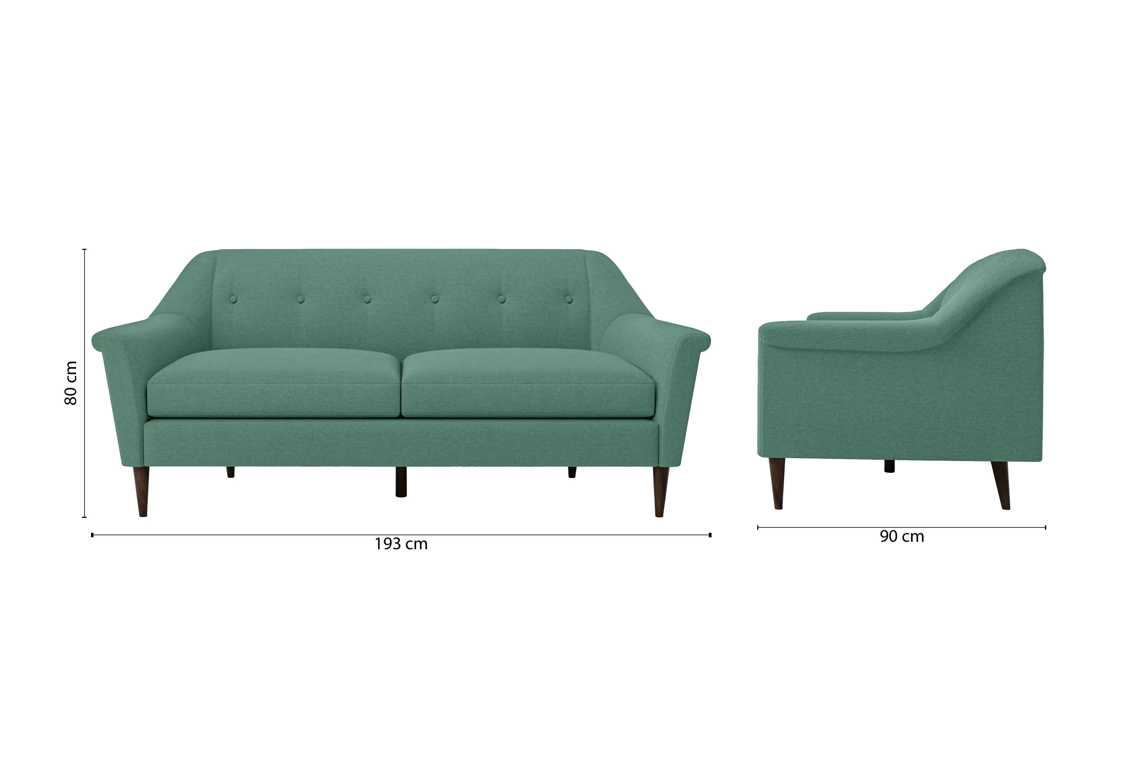 Giovanni 3 Seater Sofa Mint Green Linen Fabric