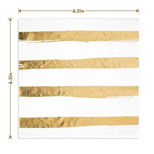 Gold Metallic String Round 15" Charger Placemats (Set of 4) with Gold Striped White Napkins (16 Count)