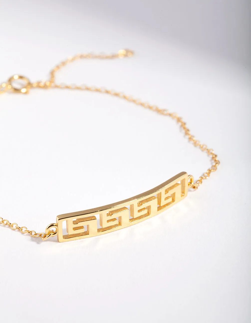 Gold Plated Sterling Silver Geometric Pattern Bracelet