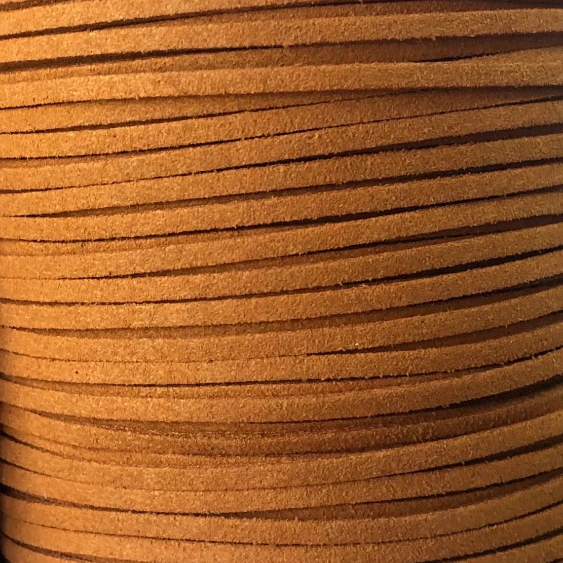 Golden Brown Faux Suede Leather Cord per metre