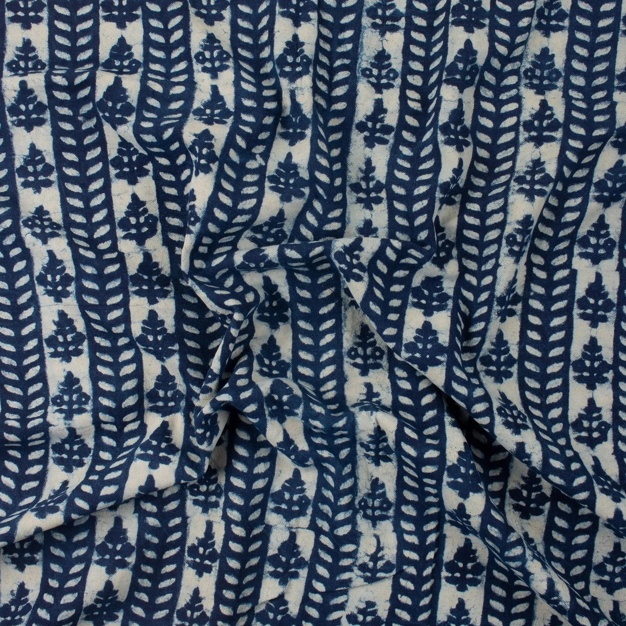 Hand Block Printed Indigo Apostate Canvas Cloth Fabric