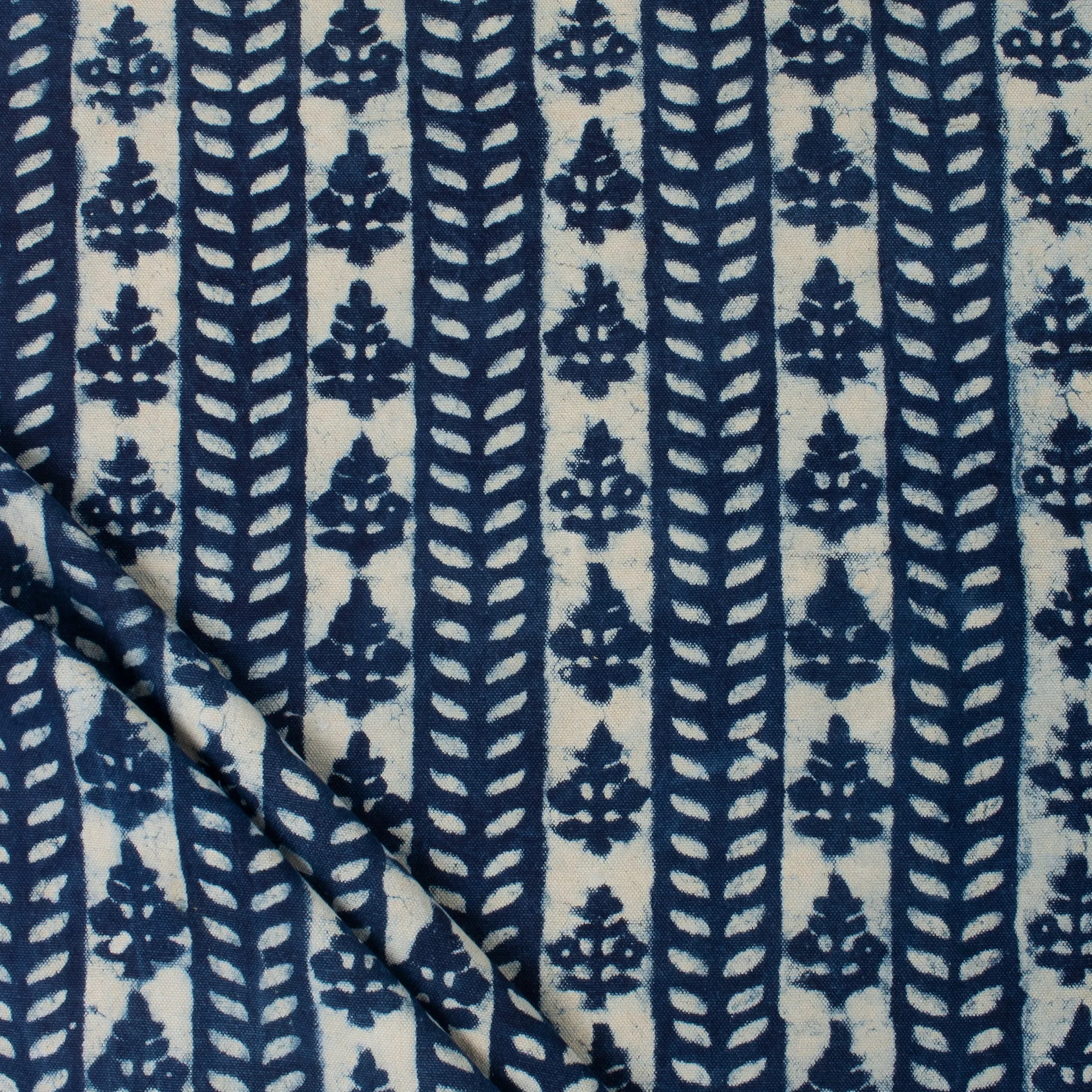 Hand Block Printed Indigo Apostate Canvas Cloth Fabric