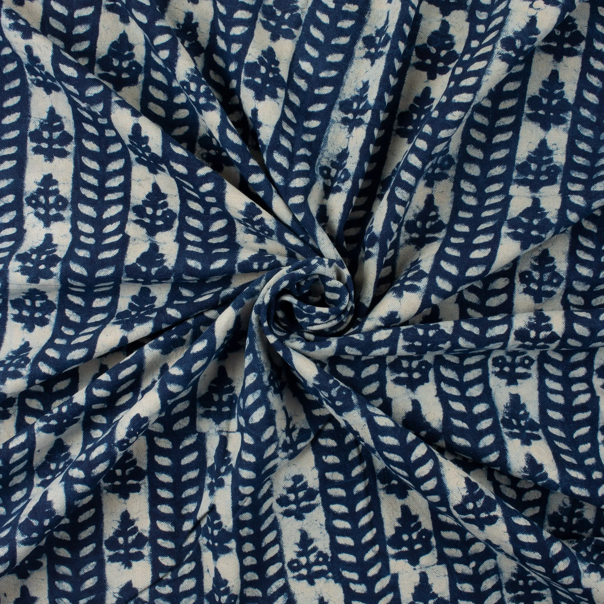 Hand Block Printed Indigo Apostate Canvas Cloth Fabric