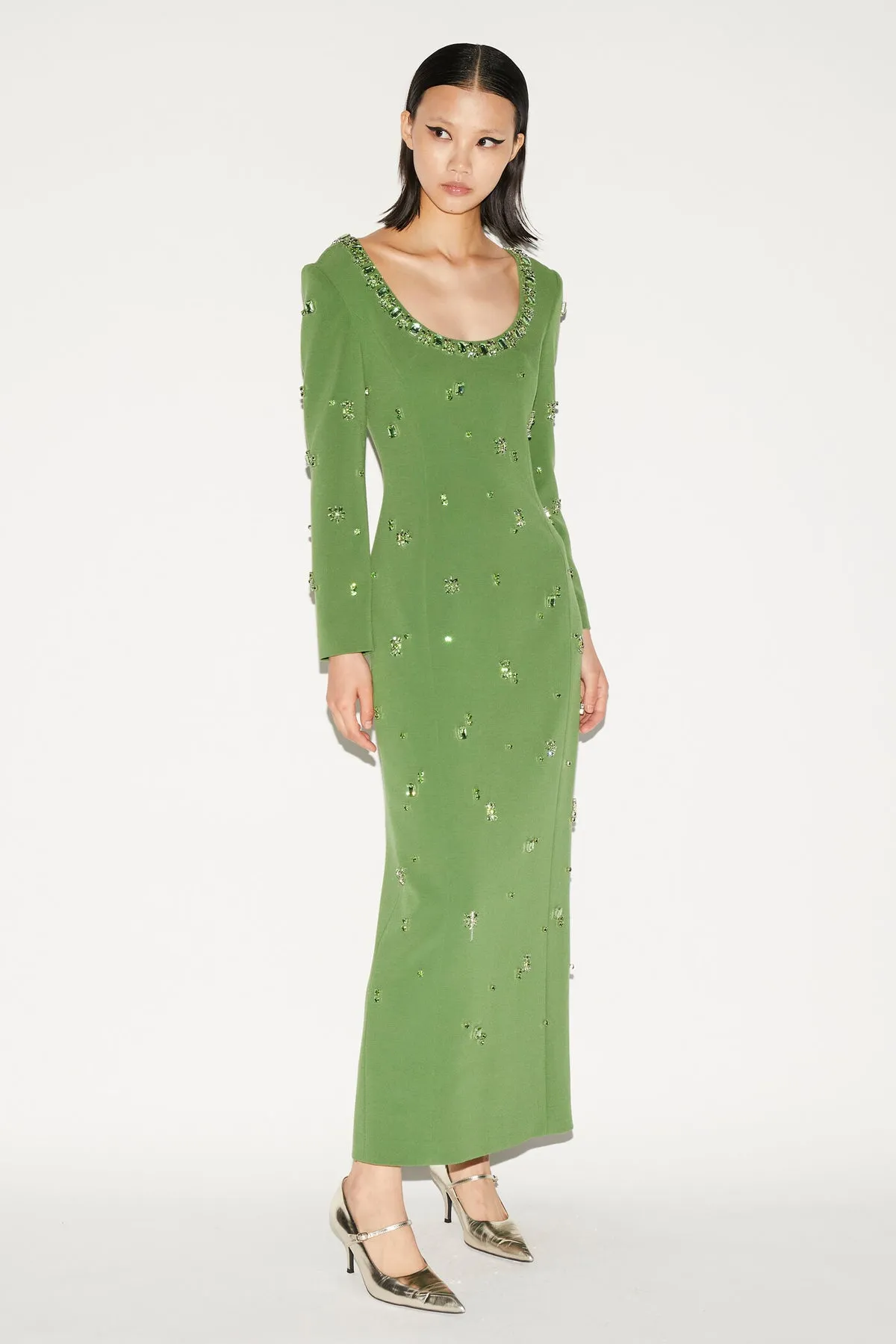 Huishan Zhang - Madelyn Dress in Emerald