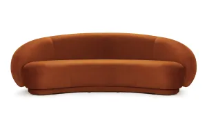 Julep - Julep Sofa, Burnt Orange Velvet