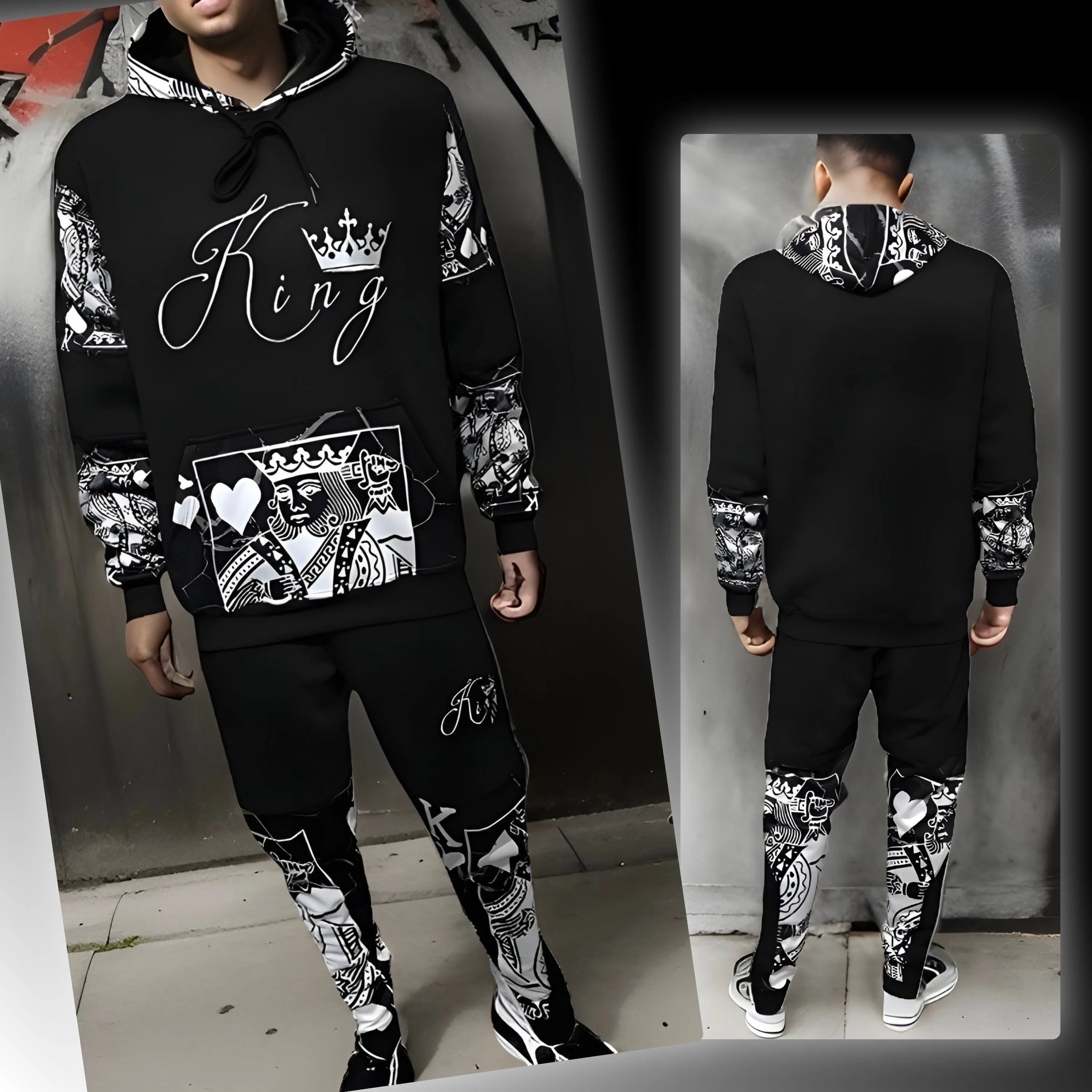 ^KING OF HEARTS^ LUXURY JOGGER SWEATSUITS (CUT & SEW) (EMBROIDERED LOGOS)